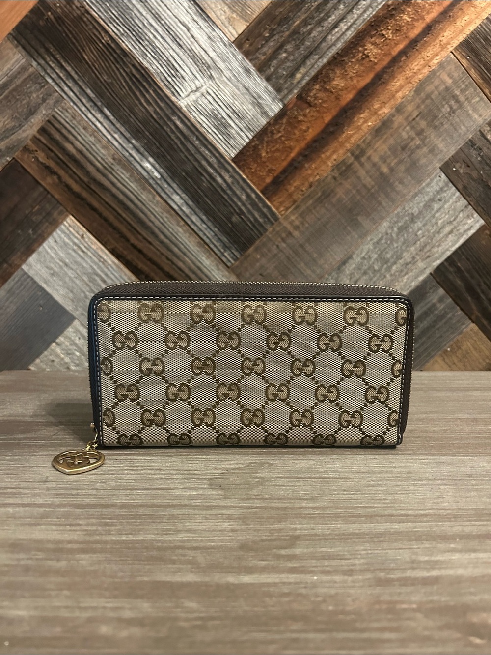 Gucci GG Canvas Zip Around Wallet
